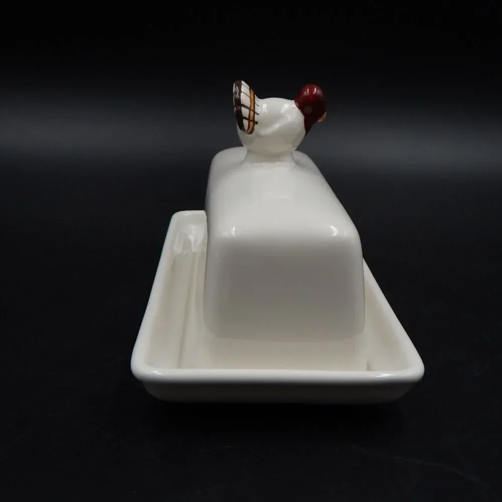 Pottery Barn Gobble Collection Turkey Butter Dish Porcelain Serveware